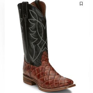 NOCONA MEN'S GO ROUND COGNAC WESTERN BOOTS - SQUARE TOE 12D